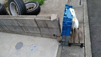 上尾市でブロック塀破損 応急処置