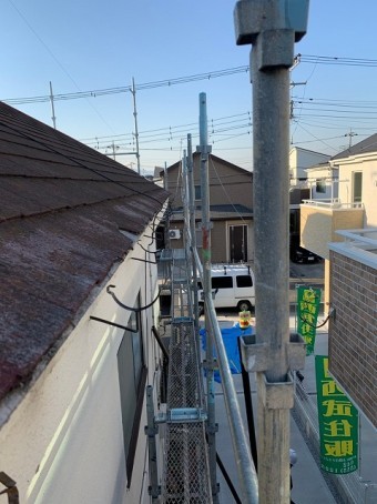 瑞穂町で雨樋施工中