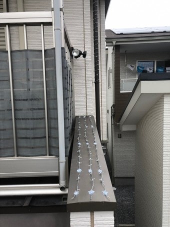 ベランダわきの屋根施工後