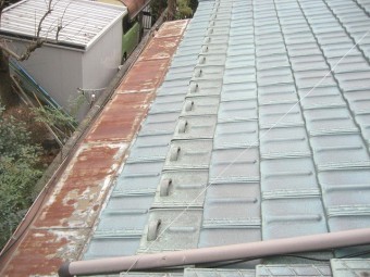 上尾市で雨樋と屋根の現場調査