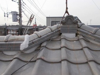 上尾市で屋根瓦の工事