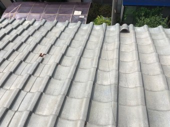 上尾市で屋根崩れの現場調査