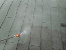見沼区 屋根洗浄中