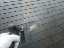 屋根洗浄中 赤さび 越谷市