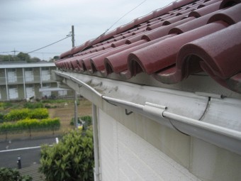 桶川市での現場調査の雨樋の様子