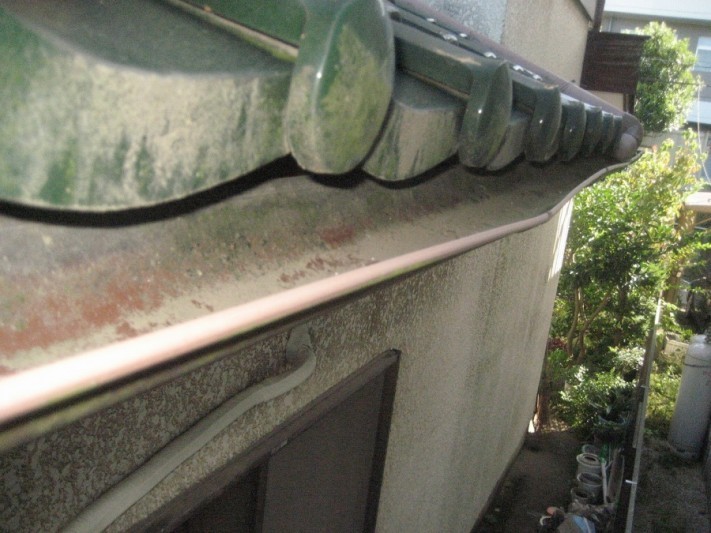 雨樋に砂溜まり写真