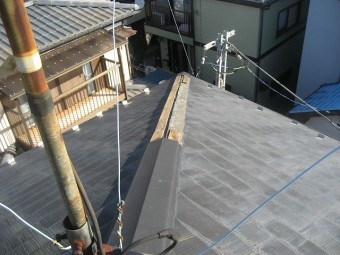 上尾市で棟板金の施工事例