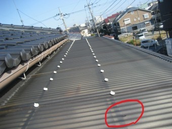 トタン屋根の現場調査写真