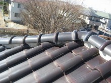 久喜市で漆喰剥がれの様子