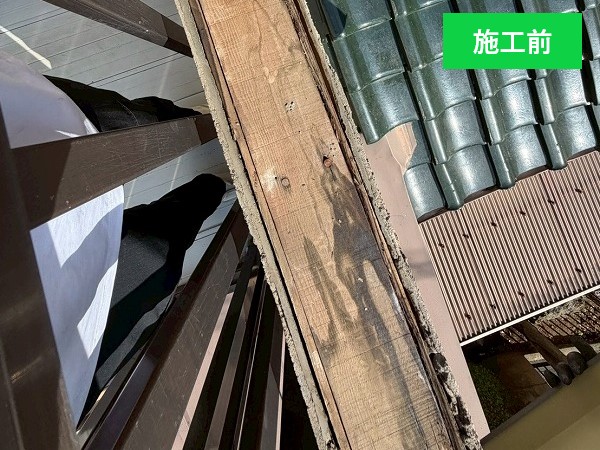 笠木施工前の下地
