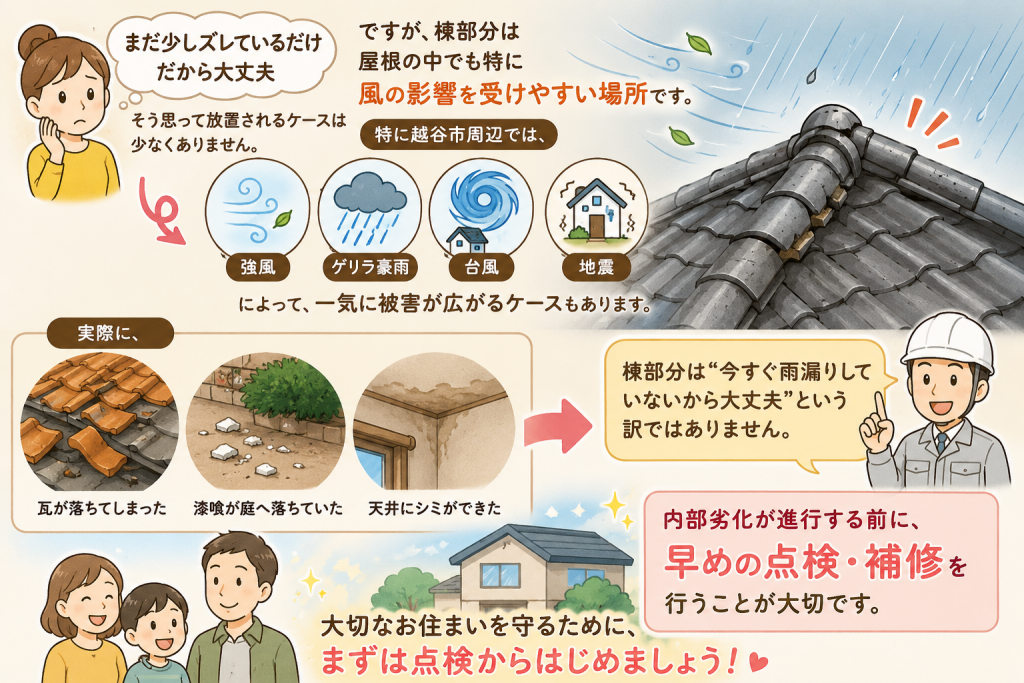 棟補修の注意喚起