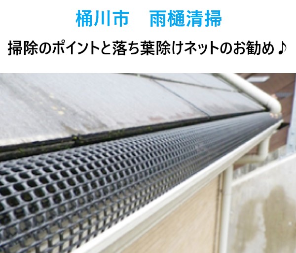 桶川市 雨樋掃除!詰まりや雨漏りを防ぐための掃除のポイントと、落ち葉除けネットのおすすめ!