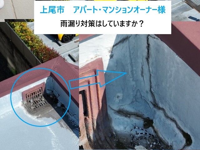上尾市　アパート・マンションオーナー様必見！最上階の雨漏りに即対応！ウレタン防水で住人の生活を守る！