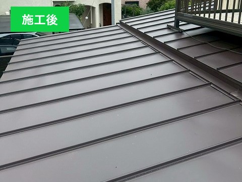 屋根葺き替え工事　かわらUを剥がし、月星商事のタフビーム455を設置