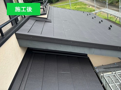 問題のあるパミール屋根をスーパーガルテクトへカバー工法