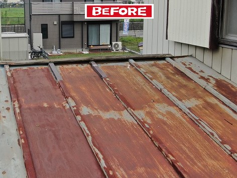 屋根葺き替え工事ビフォー写真