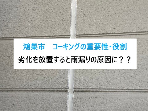 鴻巣市　コーキングの劣化を放置すると雨漏りの原因に？重要性・役割・補修の必要性を解説！