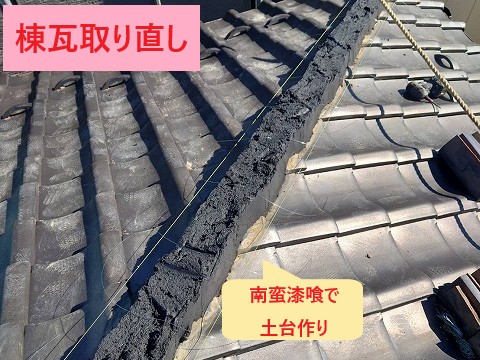 南蛮漆喰の土台施工