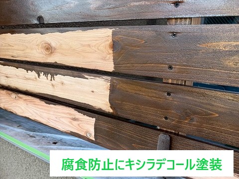 北本市　お風呂の目隠しの木が腐食・釘浮き等が見受けられ、新規にフェンスの取り付けを行いました。