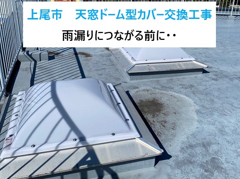 上尾市　天窓ドーム型カバー交換工事