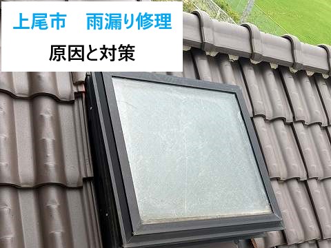 上尾市 雨漏り修理!原因と対策!トップライト周辺の劣化が原因でした…