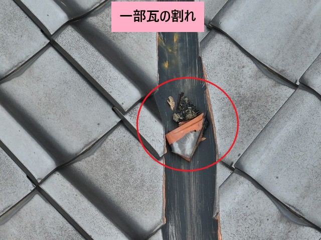 瓦の割れ