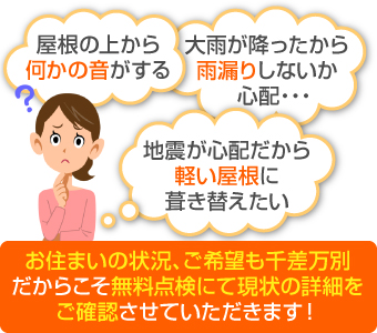 屋根が壊れている？不安なことはご相談くださいね！