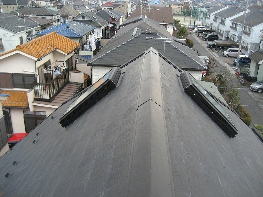 春日部市の屋根棟の現場調査写真