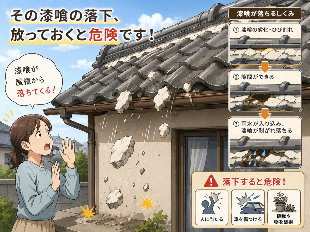 漆喰落下の危険説明