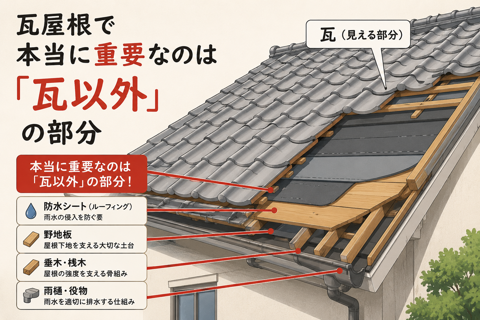 瓦屋根で本当に重要なのは「瓦以外」の部分