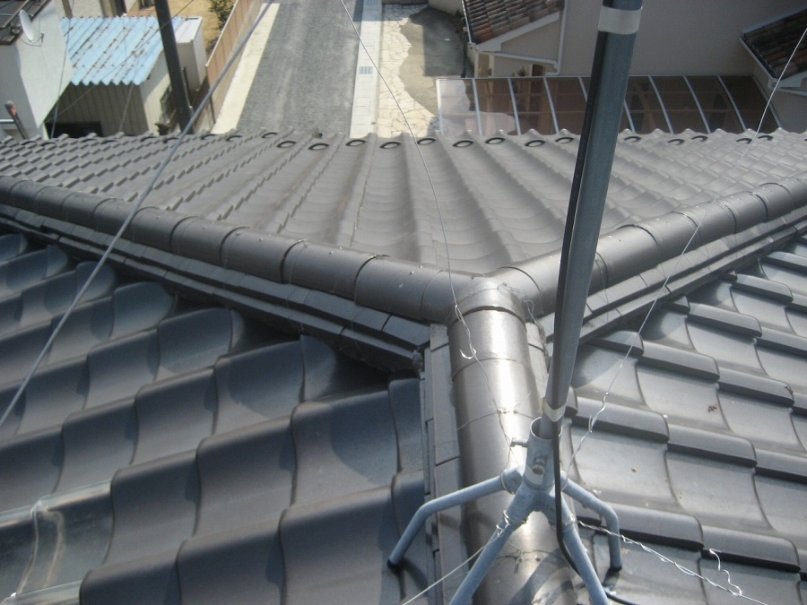 上尾市　瓦屋根　現場調査