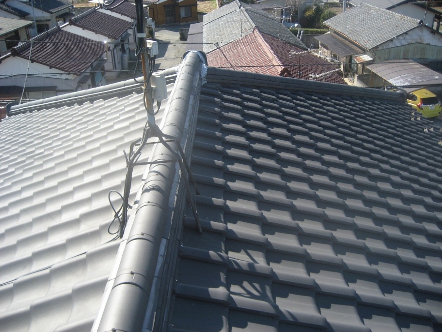 本庄市 瓦屋根 様子