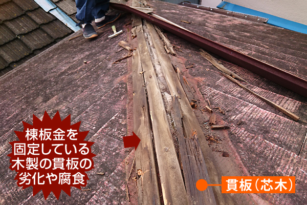 屋根のてっぺん？棟板金と言います！強風で飛んだ…