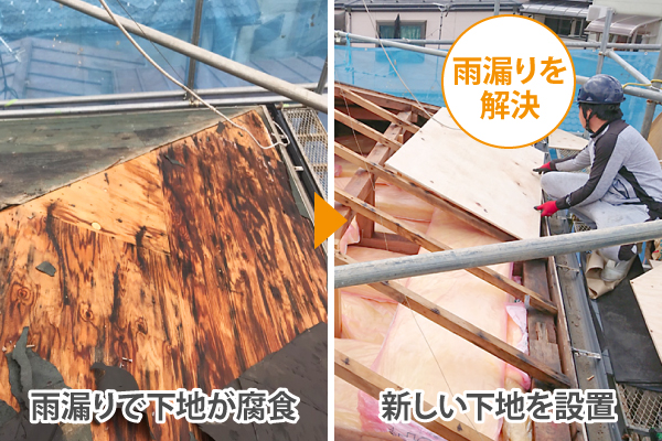 瓦葺き替え工事で雨漏りに終止符を！