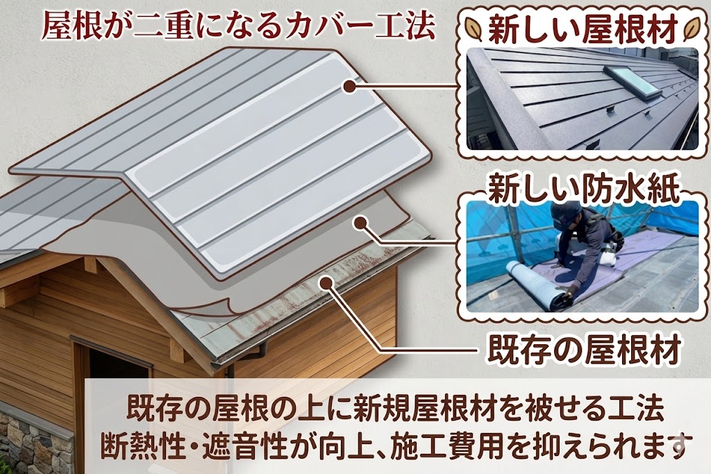 屋根カバー工事を実施！