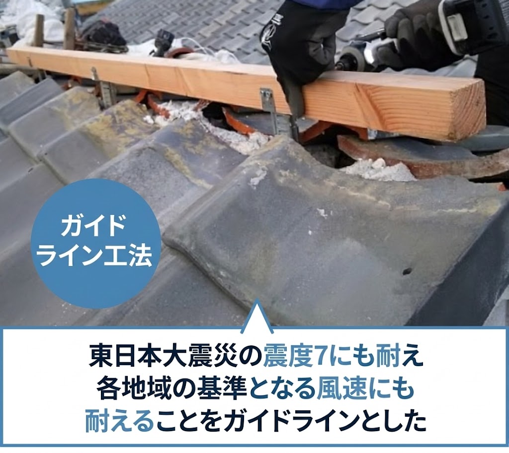 ガイドライン工法の棟
