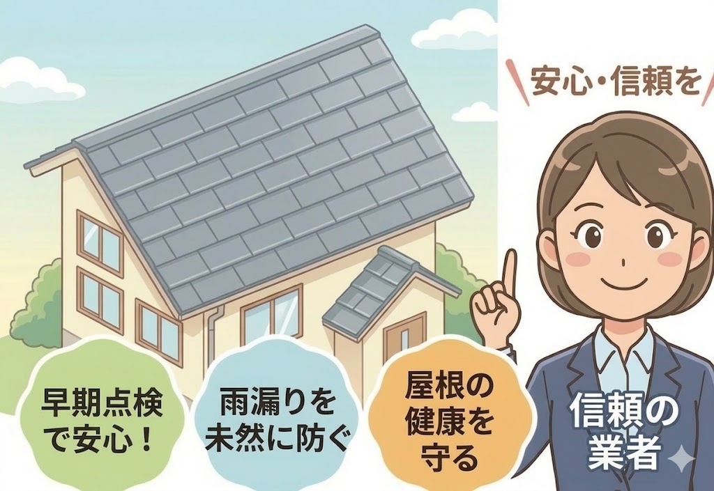 今回、弊社で屋根点検を行った結果 「すぐ雨漏りする」というほどの緊急性はありませんでした。 しかし、・屋根材の劣化・防水性能の低下などが見られ、中長期的にメンテナンスが必要な状態でした。 そのため、お客様へ屋根カバー工法をご提案しました。